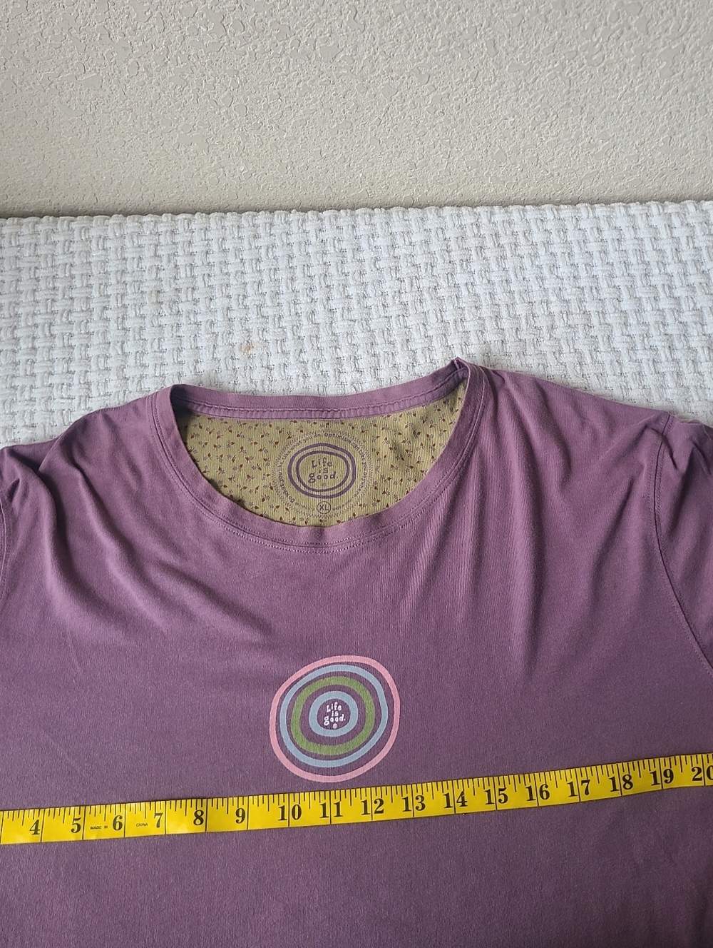 Life is Good Lavender Long Sleeve Tee with Concentric Circle Logo Women's XL - Picture 7 of 9